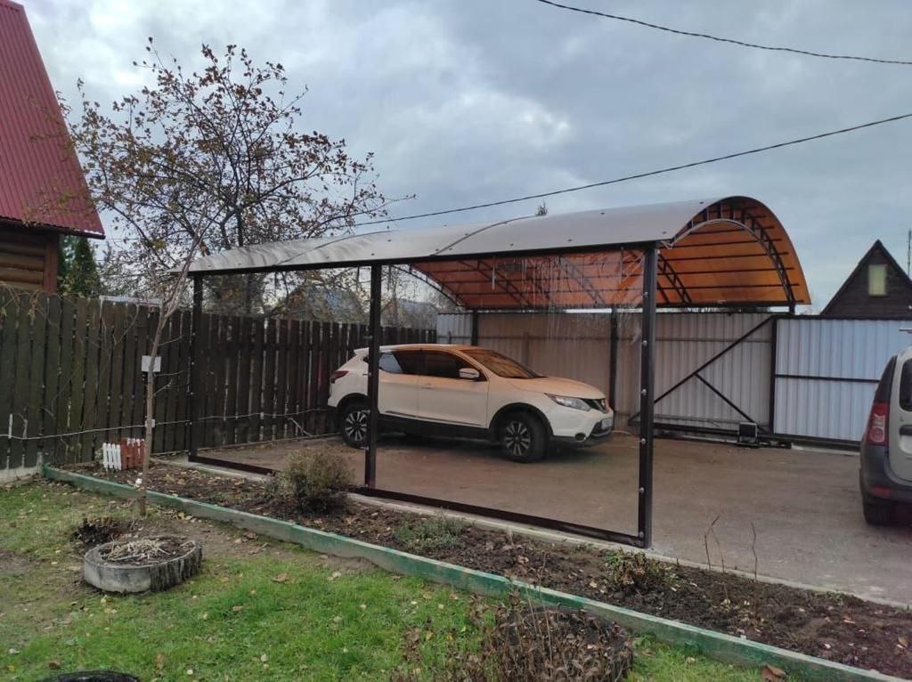 Прозрачные шторы ПВХ для навеса под автомобиль в Пристени